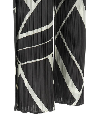 PLEATS PLEASE ISSEY MIYAKE Gray Polyester Casual Pants