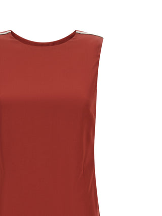 Peserico Red Viscose Long Dress