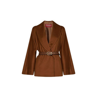 Max Mara Brown Virgin Wool Full-Length Jacket