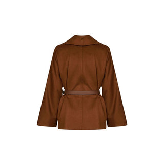 Max Mara Brown Virgin Wool Full-Length Jacket