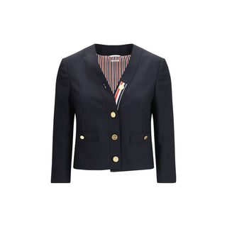 Thom Browne Blue Wool Oves Aries Biker Jacket