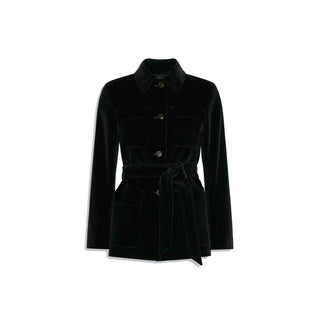 Max Mara Black Cotton Full-Length Jacket