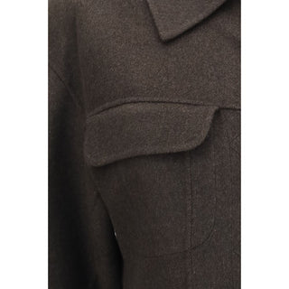 Max Mara Brown Wool Oves Aries Full-Length Jacket