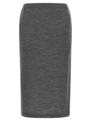 Junya Watanabe Gray Wool Midi Skirt
