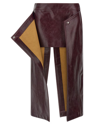 Armarium Bordeaux Cowhide Midi Skirt