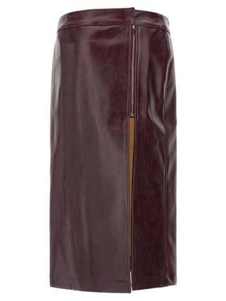 Armarium Bordeaux Cowhide Midi Skirt