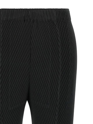 Issey Miyake Black Polyester Cropped Pants