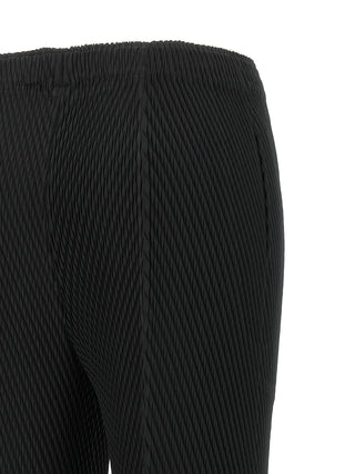 Issey Miyake Black Polyester Cropped Pants