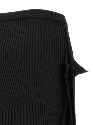 Issey Miyake Black Polyester Midi Skirt