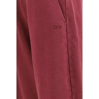Off-White Purple Cotton Joggers (Workout Pants)