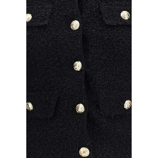 Balmain Black Viscose Full-Length Jacket