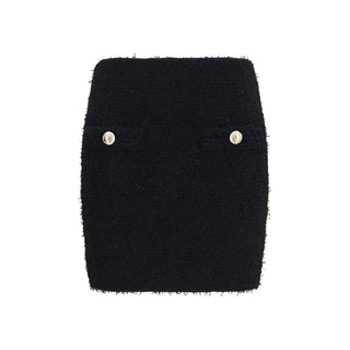 Balmain Black Viscose Mini Skirt