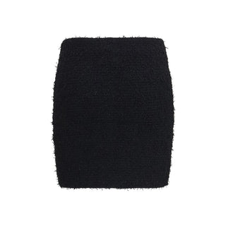 Balmain Black Viscose Mini Skirt