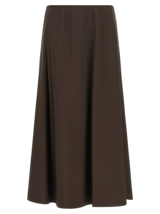 Brunello Cucinelli Brown Virgin Wool Midi Skirt