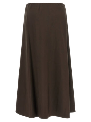 Brunello Cucinelli Brown Virgin Wool Midi Skirt