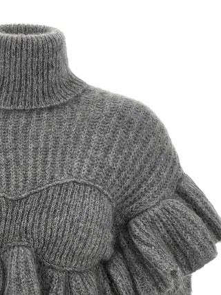 Elisabetta Franchi Gray Mohair Cardigan