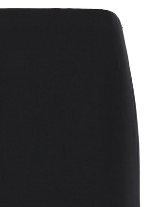 Fendi Black Wool Midi Skirt