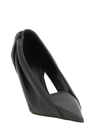 Khaite Black Calfskin High Heel Pumps