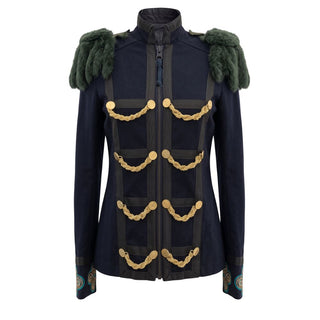 Mr&Mrs Italy Blue Cotton Women's Jacket
