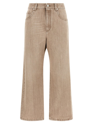 Brunello Cucinelli Beige Cotton Cropped Jeans