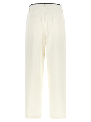 Brunello Cucinelli White Cotton Casual Pants