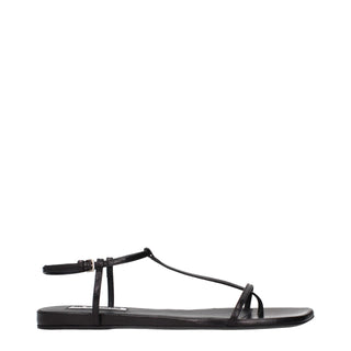 Jil Sander Black Leather Flip-Flop Sandals