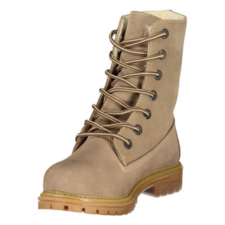 Lumberjack Beige Leather Women's Ankle Boot