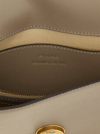 PINKO Gray Calfskin Crossbody Bag