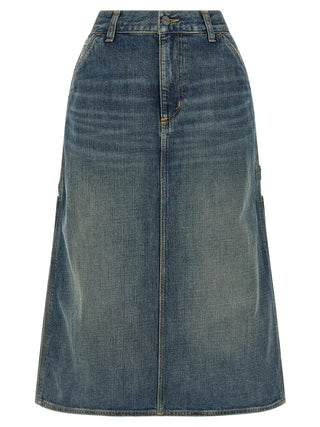 Carhartt Wip Blue Cotton Midi Skirt
