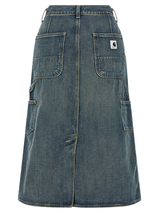 Carhartt Wip Blue Cotton Midi Skirt