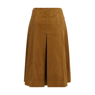 Tory Burch Brown Cotton Long Skirt