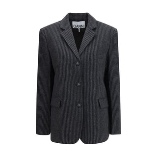 Ganni Gray Wool Oves Aries Blazer