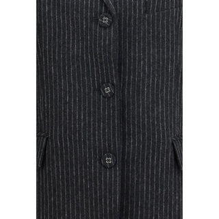 Ganni Gray Wool Oves Aries Blazer