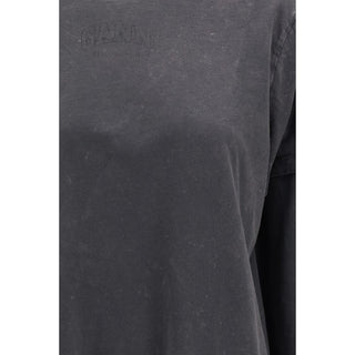 Ganni Gray Cotton Long Sleeve T-Shirt
