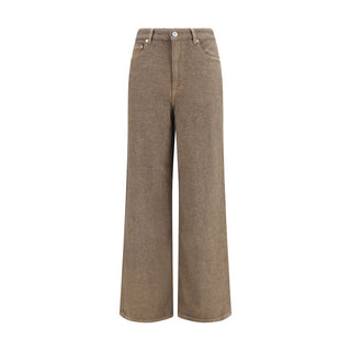 Ganni Brown Cotton Relaxed Fit Jeans
