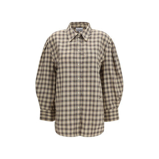Ganni Beige Cotton Dress Shirt