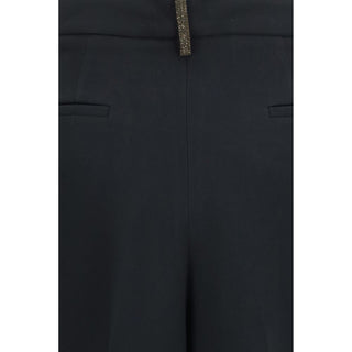 Fabiana Filippi Black Acetate Casual Pants