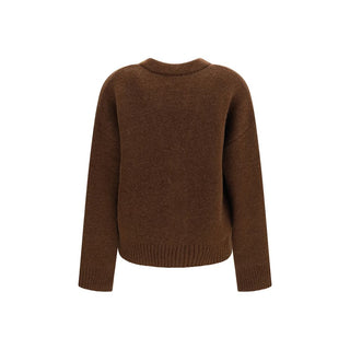 Ami Paris Brown Alpaca Vicugna Pacos Cardigan