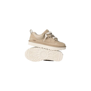 UGG Beige Suede Leather Chunky Sneakers