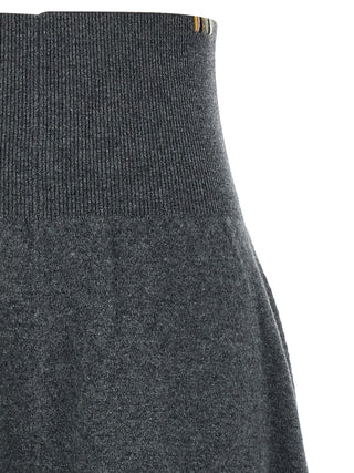 Extreme Cashmere Gray Cashmere Midi Skirt