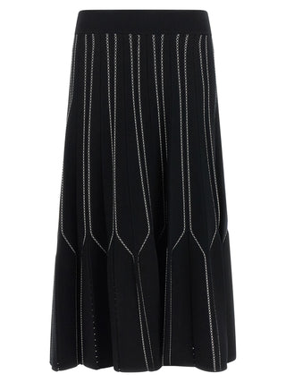 Elisabetta Franchi Black Viscose Midi Skirt