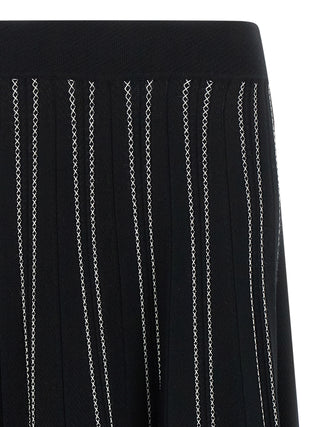Elisabetta Franchi Black Viscose Midi Skirt