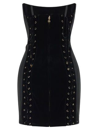 Elisabetta Franchi Black Polyester Short Dress