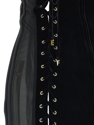 Elisabetta Franchi Black Polyester Short Dress