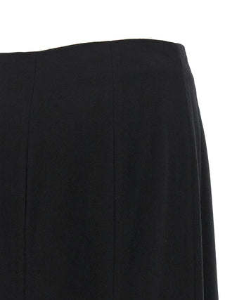 THELATEST Black Polyamide Midi Skirt