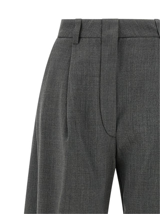 THELATEST Gray Polyester Dress Pants