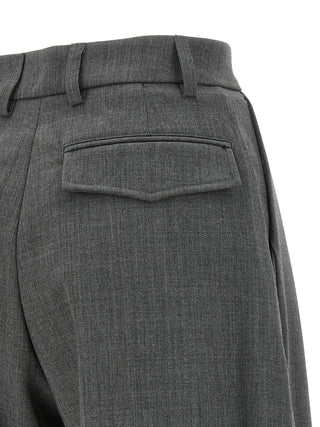 THELATEST Gray Polyester Dress Pants