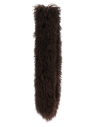 Yves Salomon Brown Lamb Fur Scarf