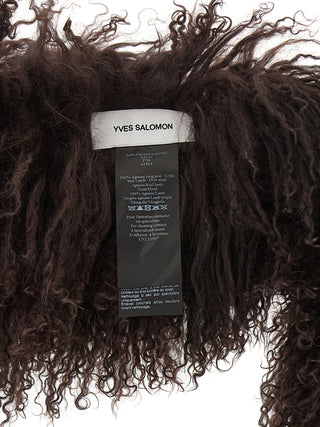 Yves Salomon Brown Lamb Fur Scarf