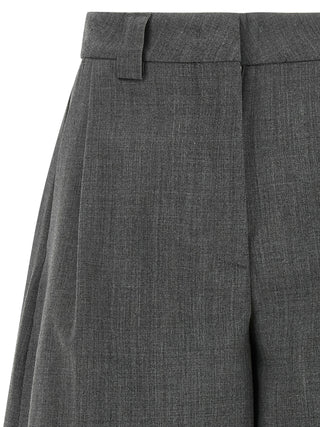 THELATEST Gray Polyester Bermuda Shorts